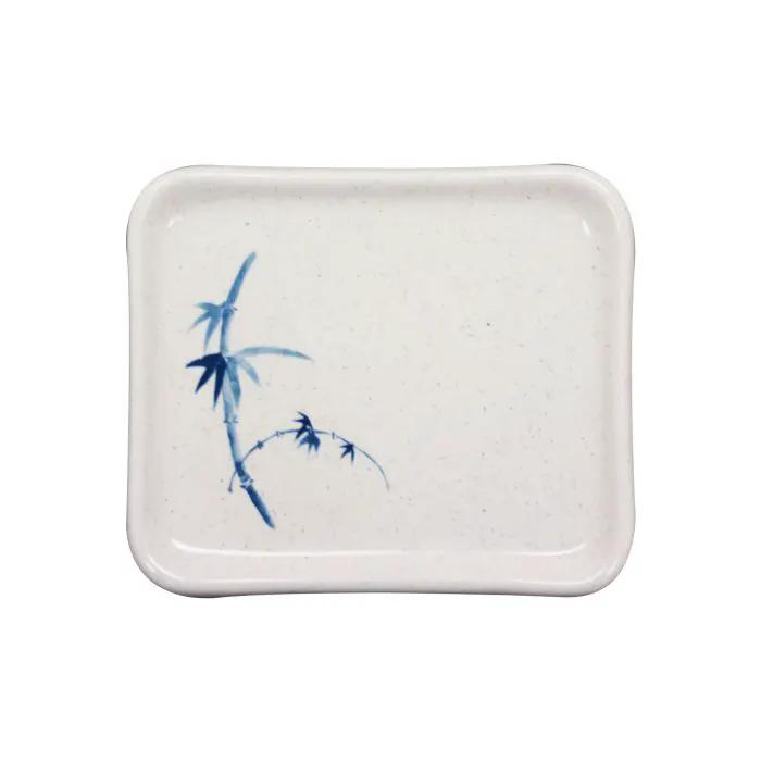 Thunder Group 1201BB, 4 3/4" X 4 1/4" PLATE, BLUE BAMBOO, Melamine, NSF, Case Pack of 12