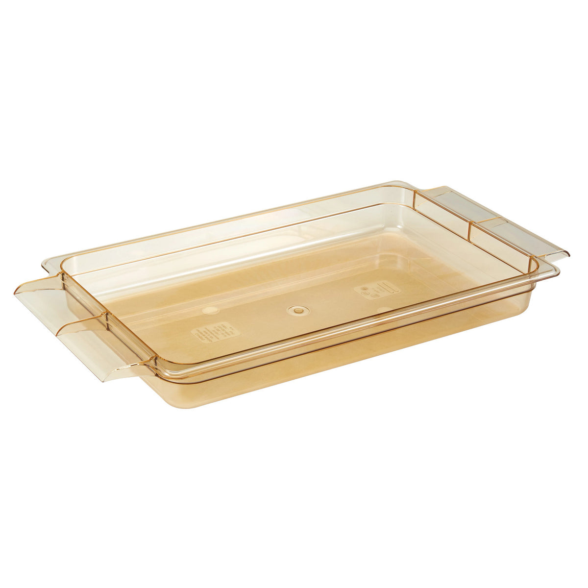 Cambro 12HPH150 H-Pan High Heat Food Pan with Double Handle, 2 1/2" Deep, 12 3/4" x 20 7/8" - Amber