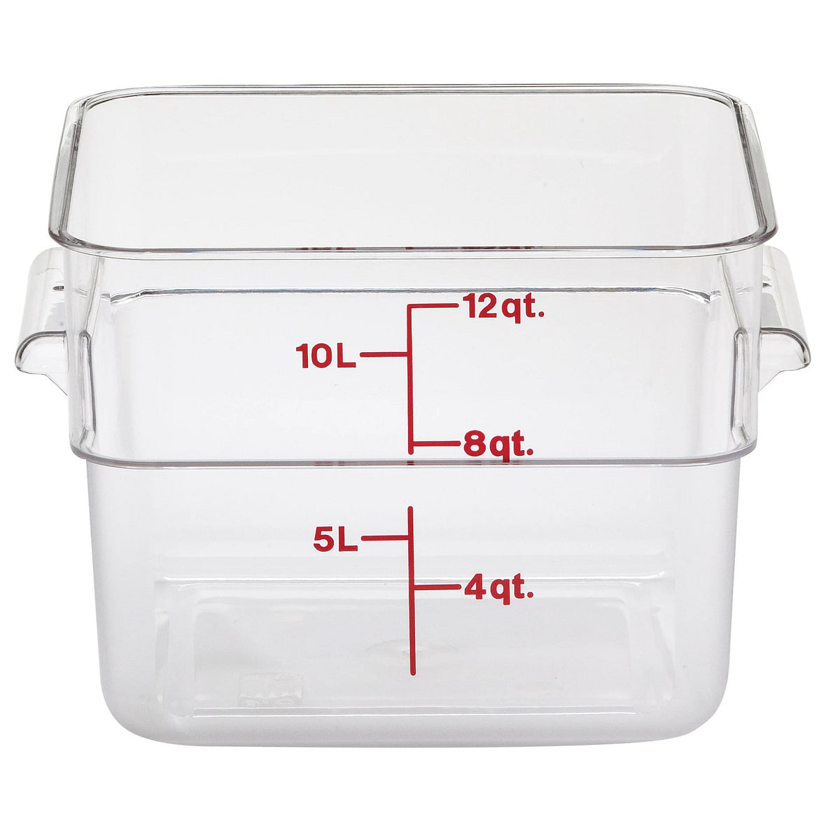 Cambro 12SFSCW135 Camwear CamSquare Square Food Storage Container, 12 qt., Clear - Clear