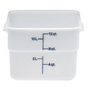 Cambro 12SFSP148 CamSquares Classic Poly Food Storage Container, 12 qt. - White