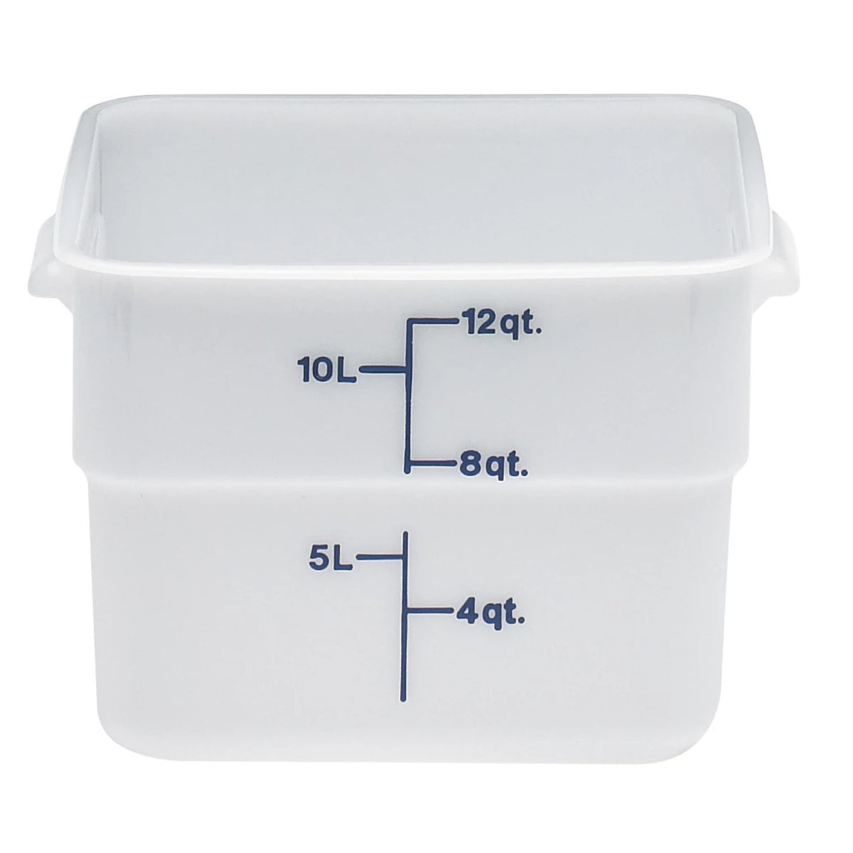 Cambro 12SFSP148 CamSquares Classic Poly Food Storage Container, 12 qt. - White