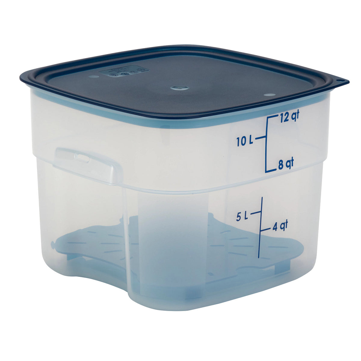 Cambro 12SFSPROPP190 FreshPro CamSquares Square Food Storage Container, 12 qt., Translucent - Translucent