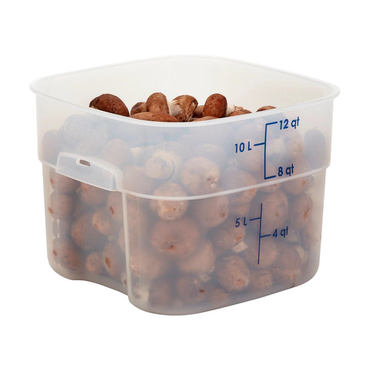 Cambro 12SFSPROPP190 FreshPro CamSquares Square Food Storage Container, 12 qt., Translucent - Translucent