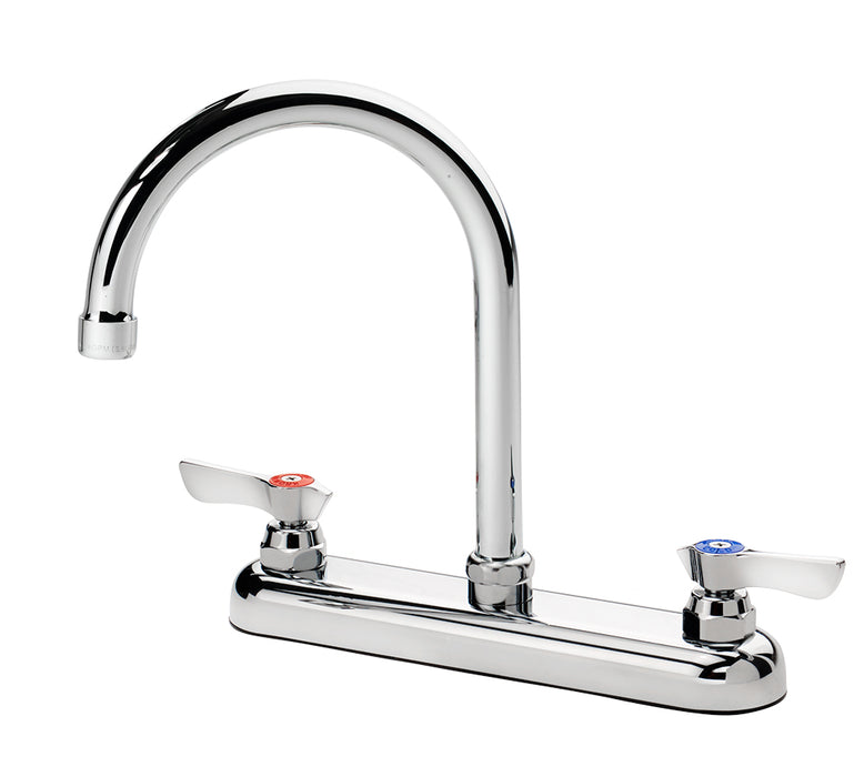 Krowne 13-802L, Silver Series 8" Center Deck Mount Faucet with 8-1/2" Wide Gooseneck Spout