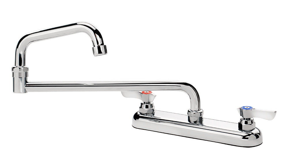Krowne 13-818L, Silver Series 8" Center Deck Mount Faucet with 18" Jointed Spout