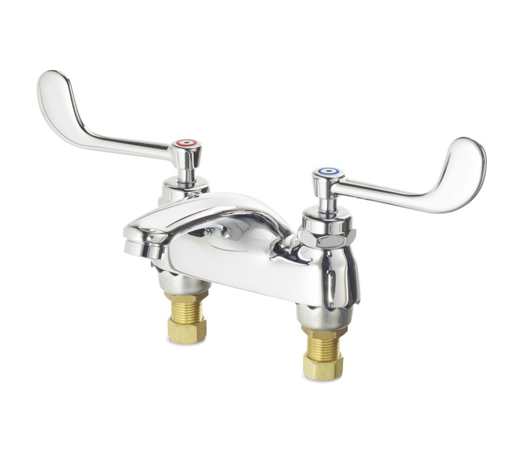 Krowne 14 - 580L, Royal Series 4" Center Deck Mount Lavatory Faucet with Cast Spout and Wrist Blade Handles