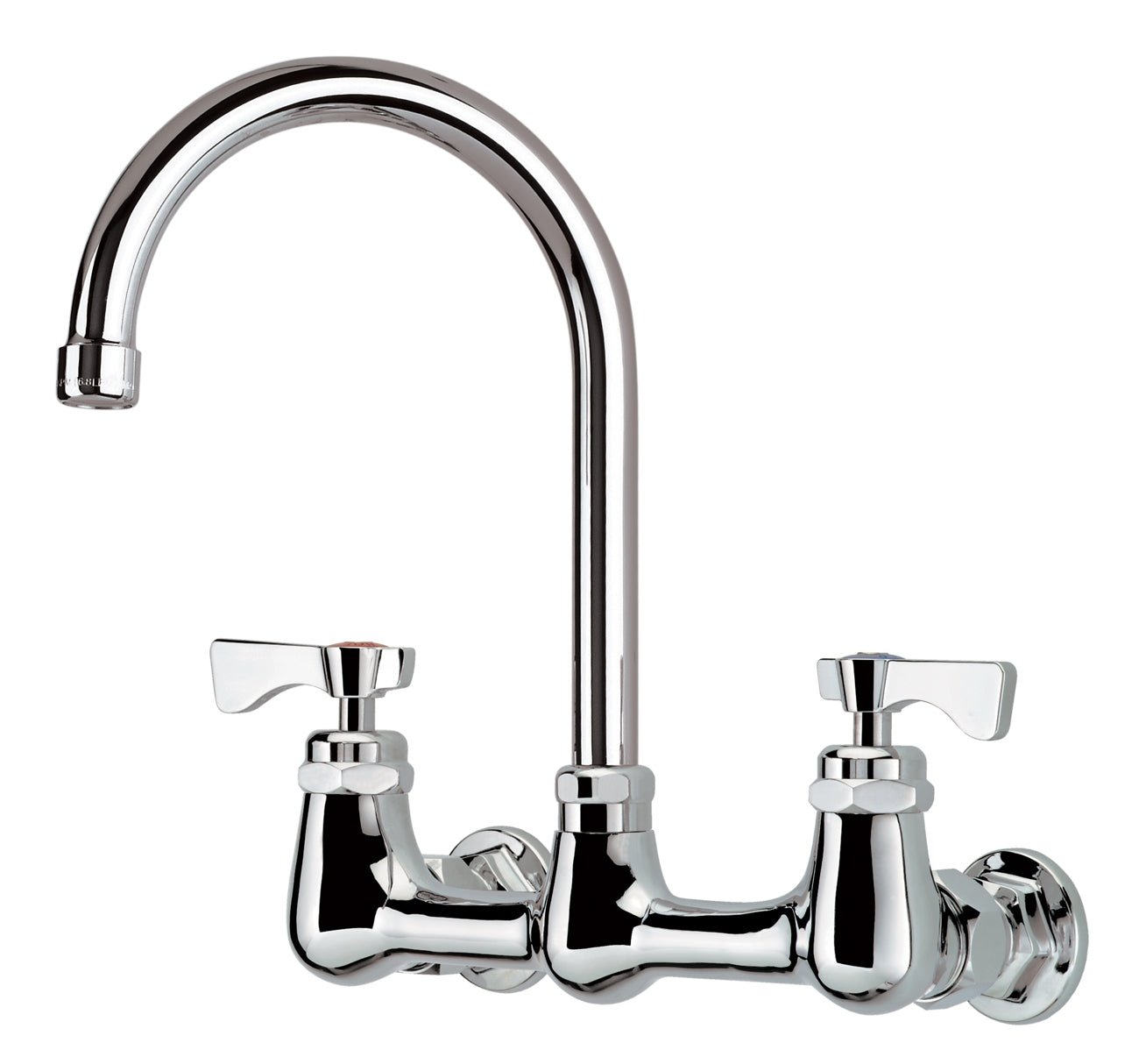 Krowne 14 - 801L, Royal Series 8" Center Wall Mount Faucet with 6" Wide Gooseneck Spout