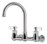 Krowne 14 - 801L, Royal Series 8" Center Wall Mount Faucet with 6" Wide Gooseneck Spout