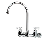 Krowne 14 - 802L, Royal Series 8" Center Wall Mount Faucet with 8 - 1/2" Wide Gooseneck Spout