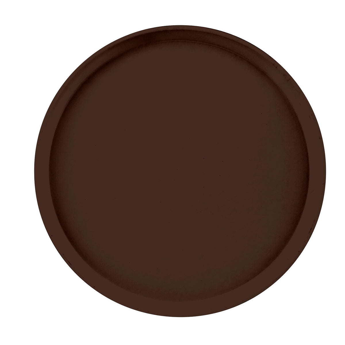 Cambro 1400116 Round Camtray Fiberglass Serving Tray, 14" Dia. - Brazil Brown
