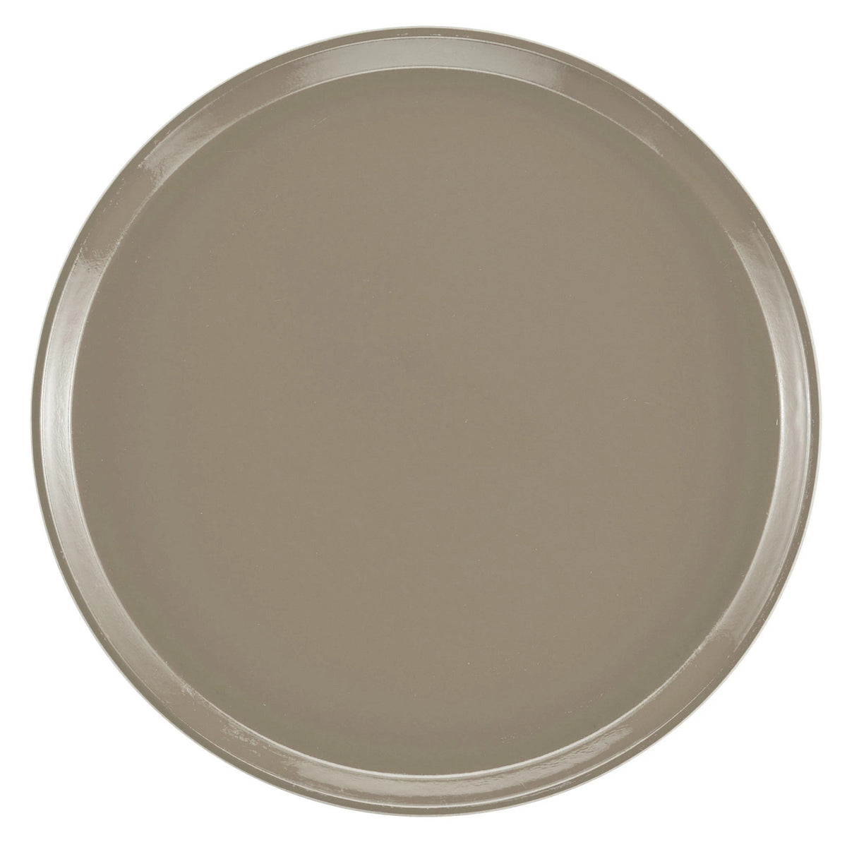 Cambro 1400199 Round Camtray Fiberglass Serving Tray, 14" Dia. - Taupe