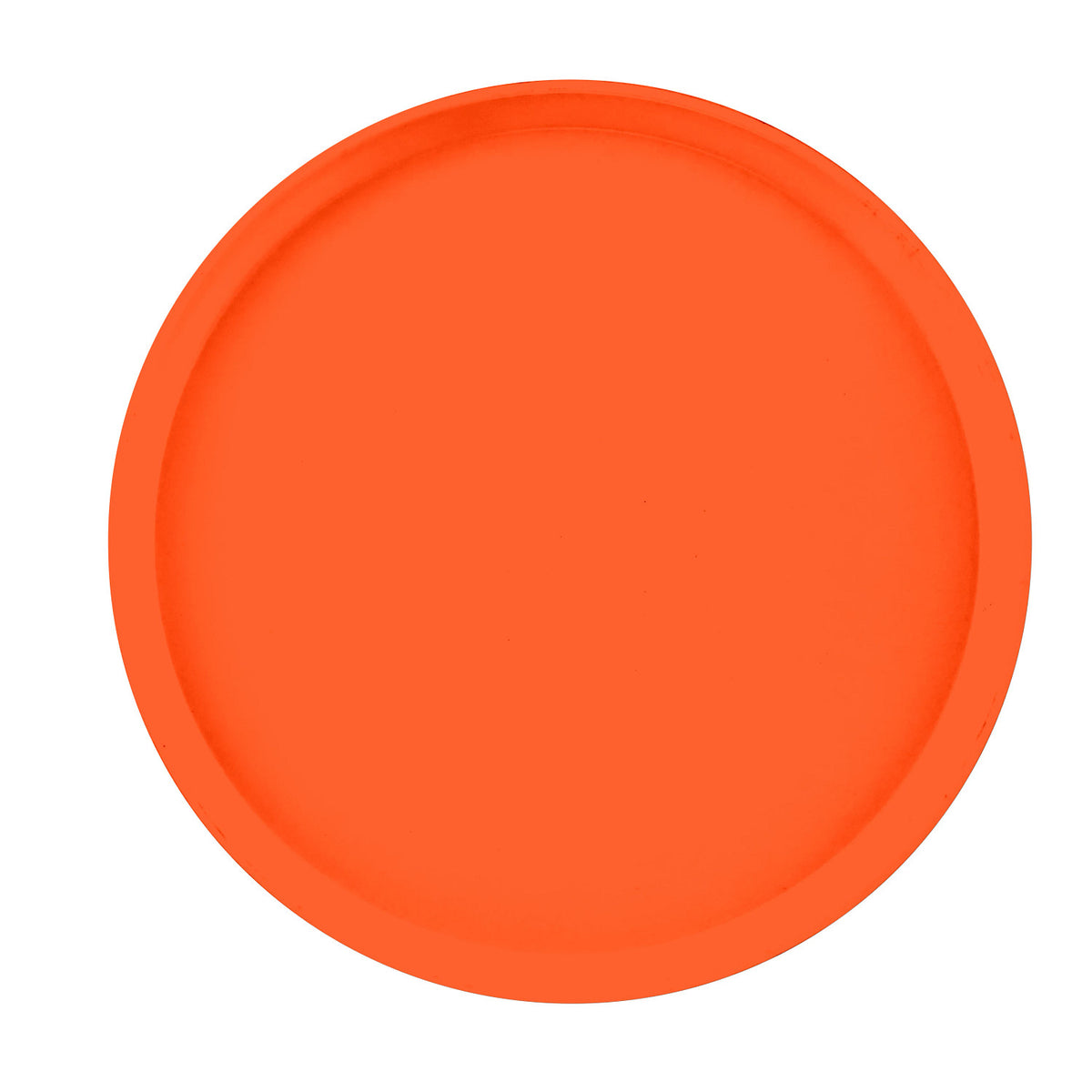 Cambro 1400220 Round Camtray Fiberglass Serving Tray, 14" Dia. - Citrus Orange