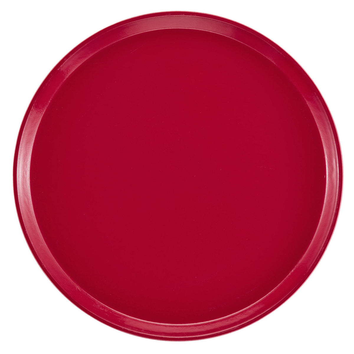 Cambro 1400221 Round Camtray Fiberglass Serving Tray, 14" Dia. - Ever Red