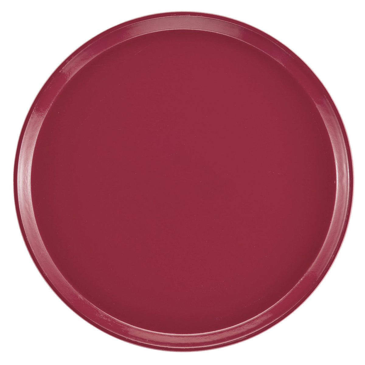Cambro 1400410 Round Camtray Fiberglass Serving Tray, 14" Dia. - Raspberry Cream