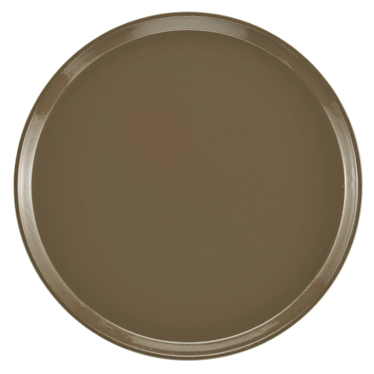 Cambro 1400513 Round Camtray Fiberglass Serving Tray, 14" Dia. - Bayleaf Brown