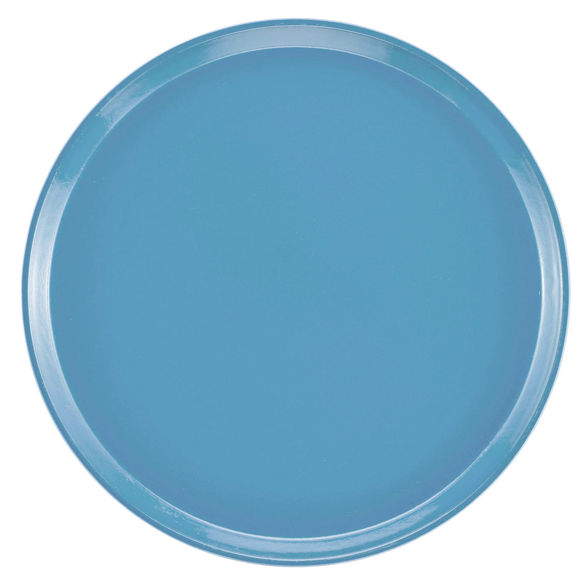 Cambro 1400518 Round Camtray Fiberglass Serving Tray, 14" Dia. - Robin Egg Blue