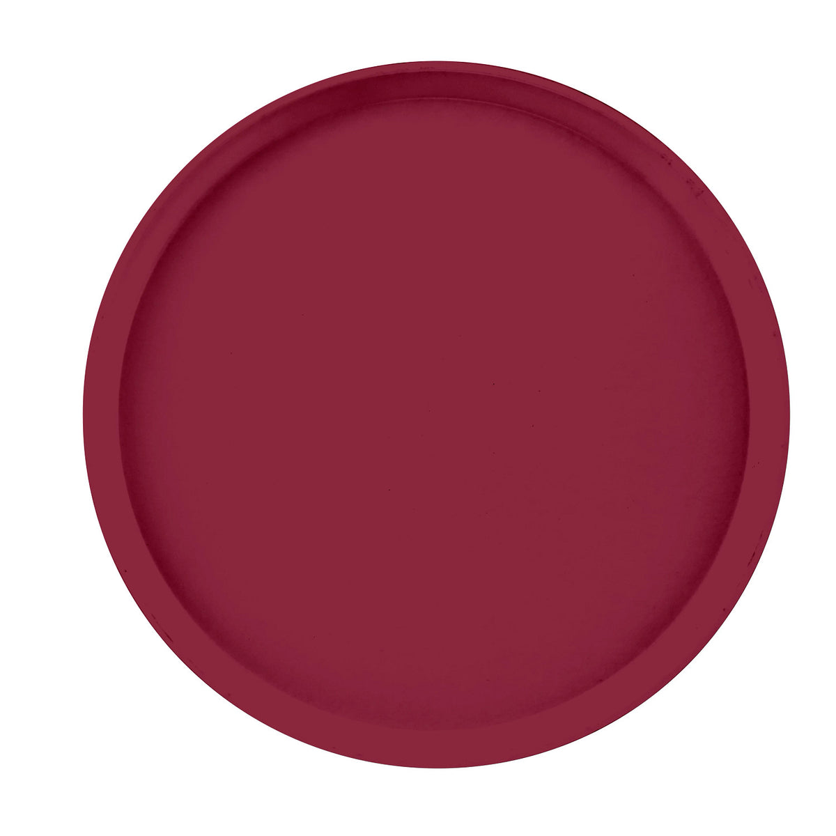 Cambro 1400522 Round Camtray Fiberglass Serving Tray, 14" Dia. - Burgundy Wine