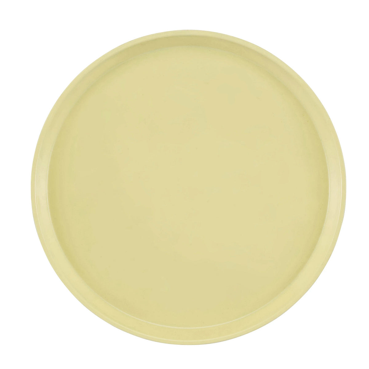 Cambro 1400536 Round Camtray Fiberglass Serving Tray, 14" Dia. - Lemon Chiffon