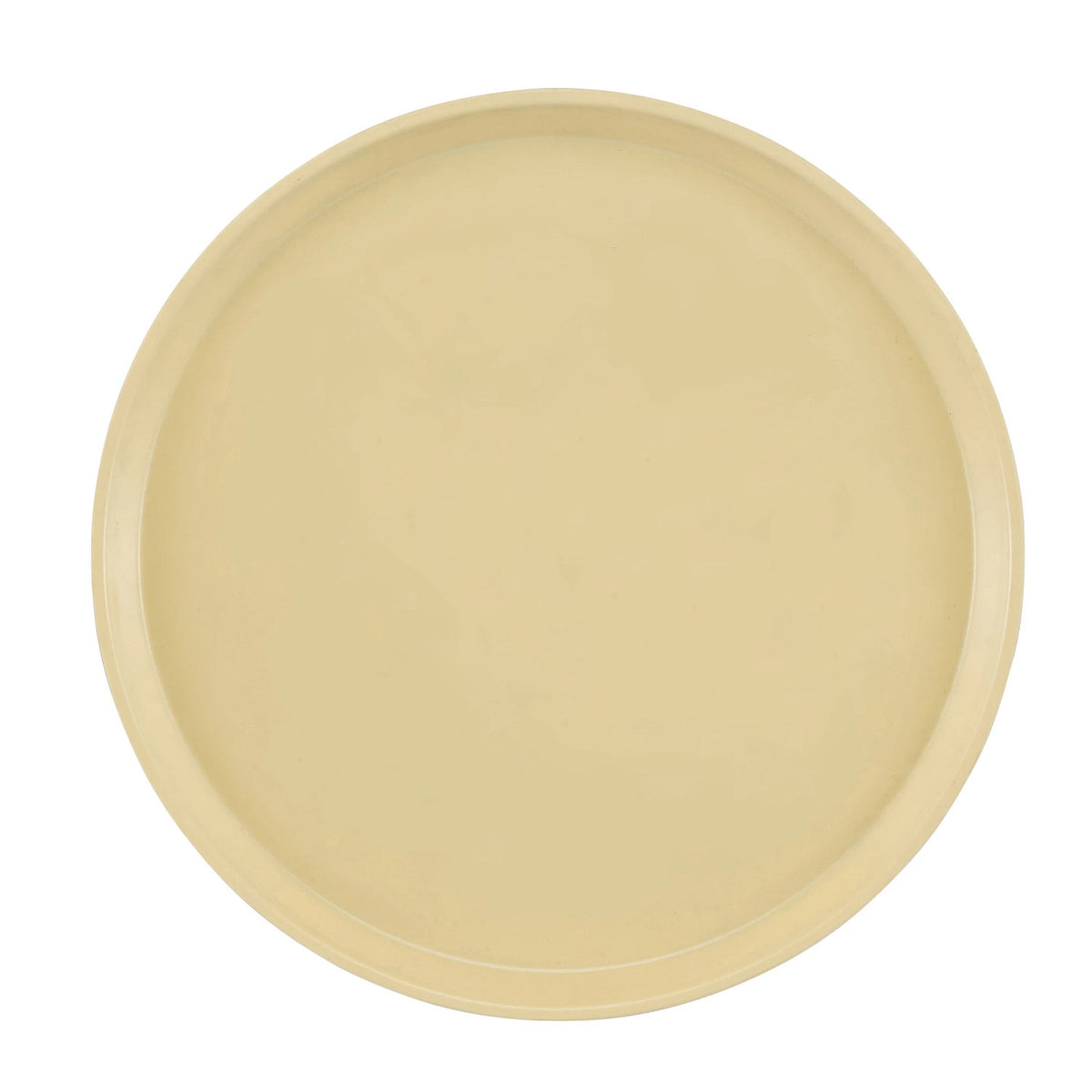 Cambro 1400537 Round Camtray Fiberglass Serving Tray, 14" Dia. - Cameo Yellow