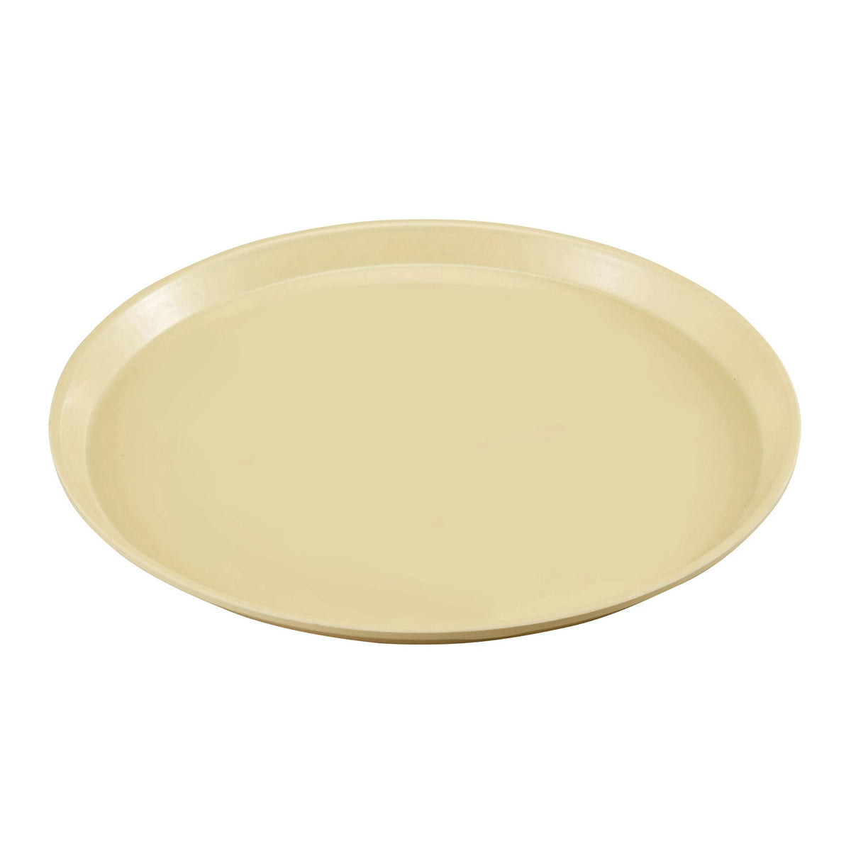 Cambro 1400537 Round Camtray Fiberglass Serving Tray, 14" Dia. - Cameo Yellow
