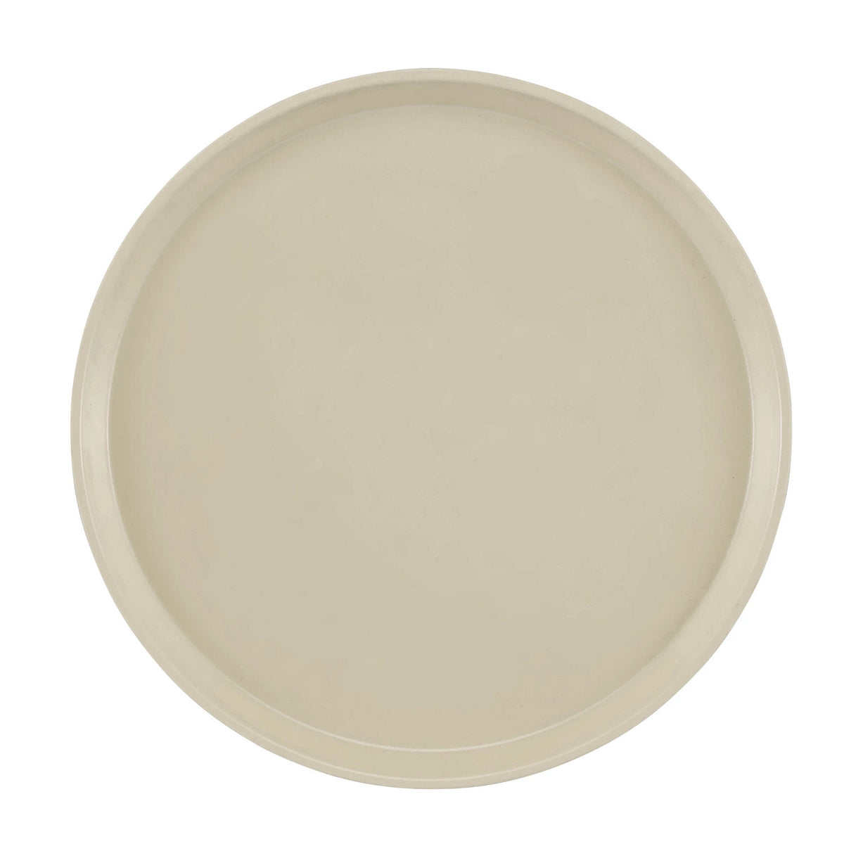 Cambro 1400538 Round Camtray Fiberglass Serving Tray, 14" Dia. - Cottage White