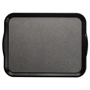 Cambro 1418VCH382 Non-Skid Versa Camtray with Handles, 18" x 14" - Black w/ Pebbled Black