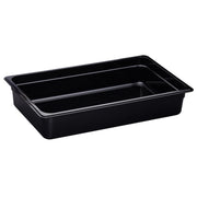 Cambro 14HP110 H-Pan Full Size High Heat Food Pan, 4" Deep, 13.7 qt. - Black