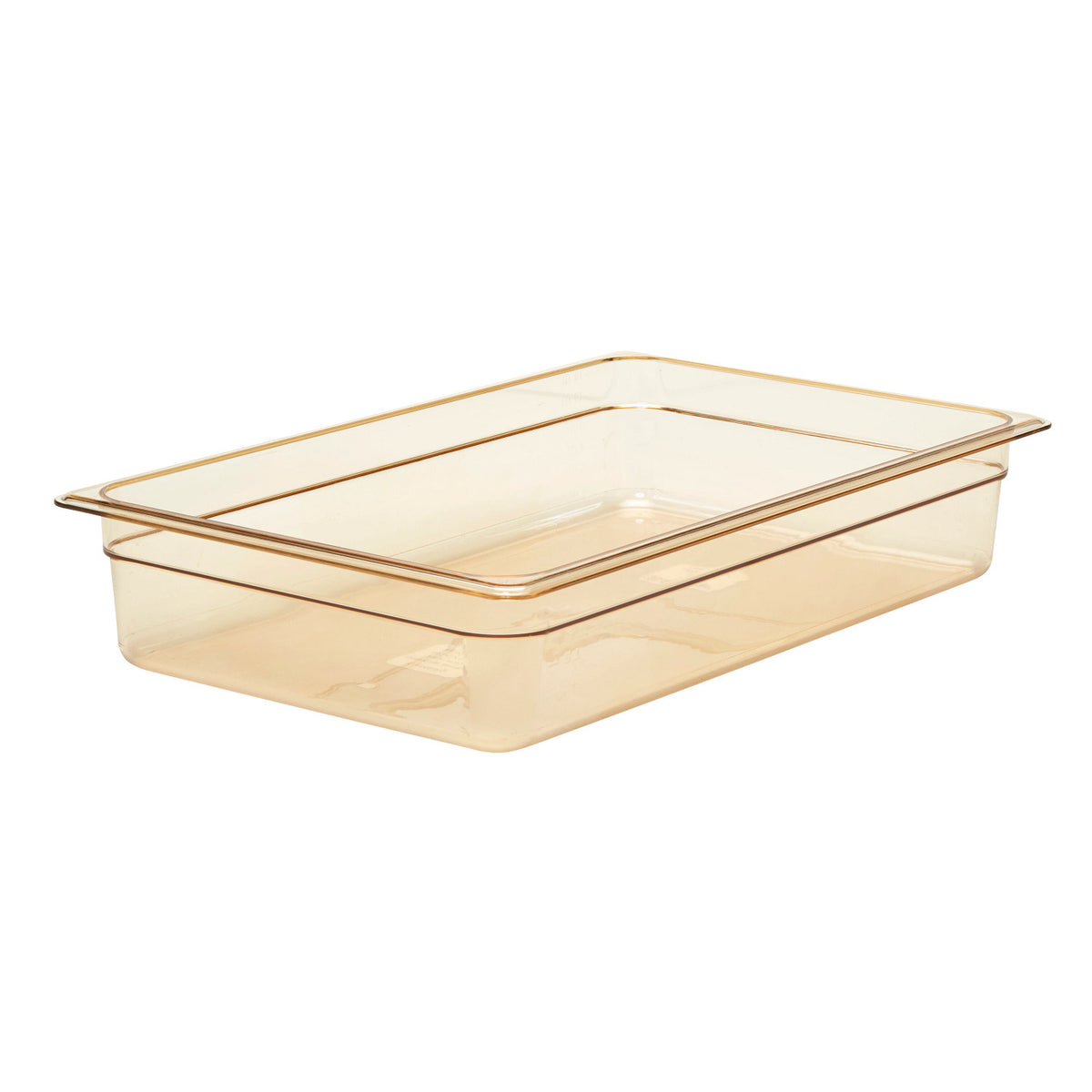 Cambro 14HP150 H-Pan Full Size High Heat Food Pan, 4" Deep, 13.7 qt. - Amber
