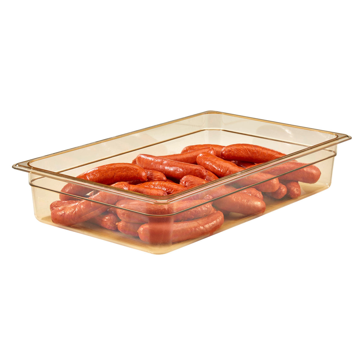 Cambro 14HP150 H-Pan Full Size High Heat Food Pan, 4" Deep, 13.7 qt. - Amber