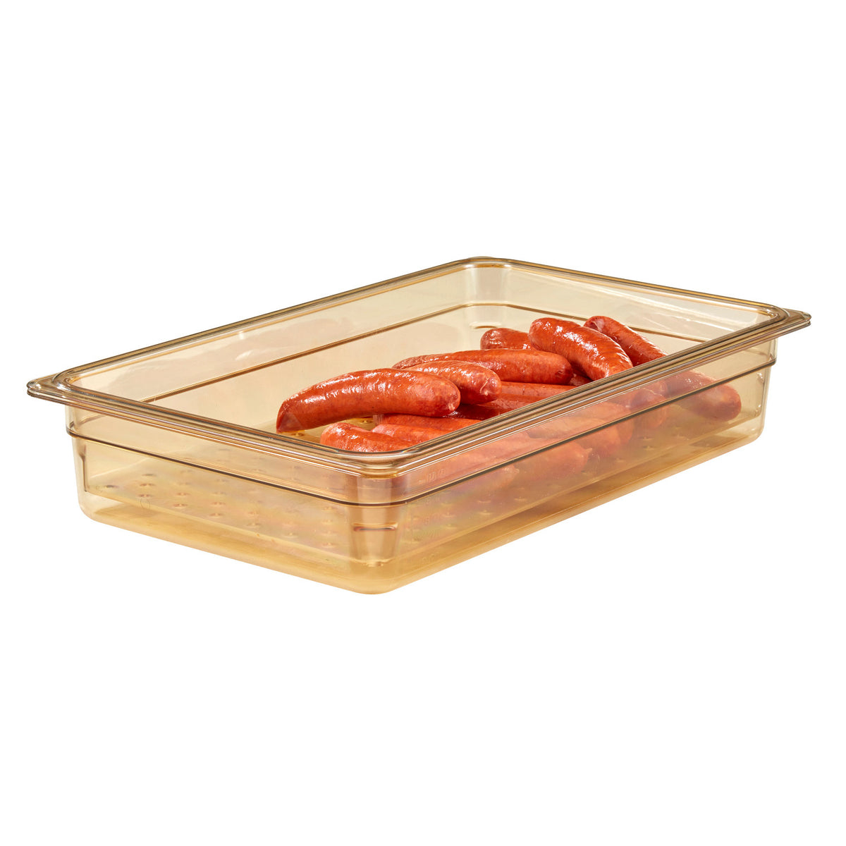 Cambro 14HP150 H-Pan Full Size High Heat Food Pan, 4" Deep, 13.7 qt. - Amber