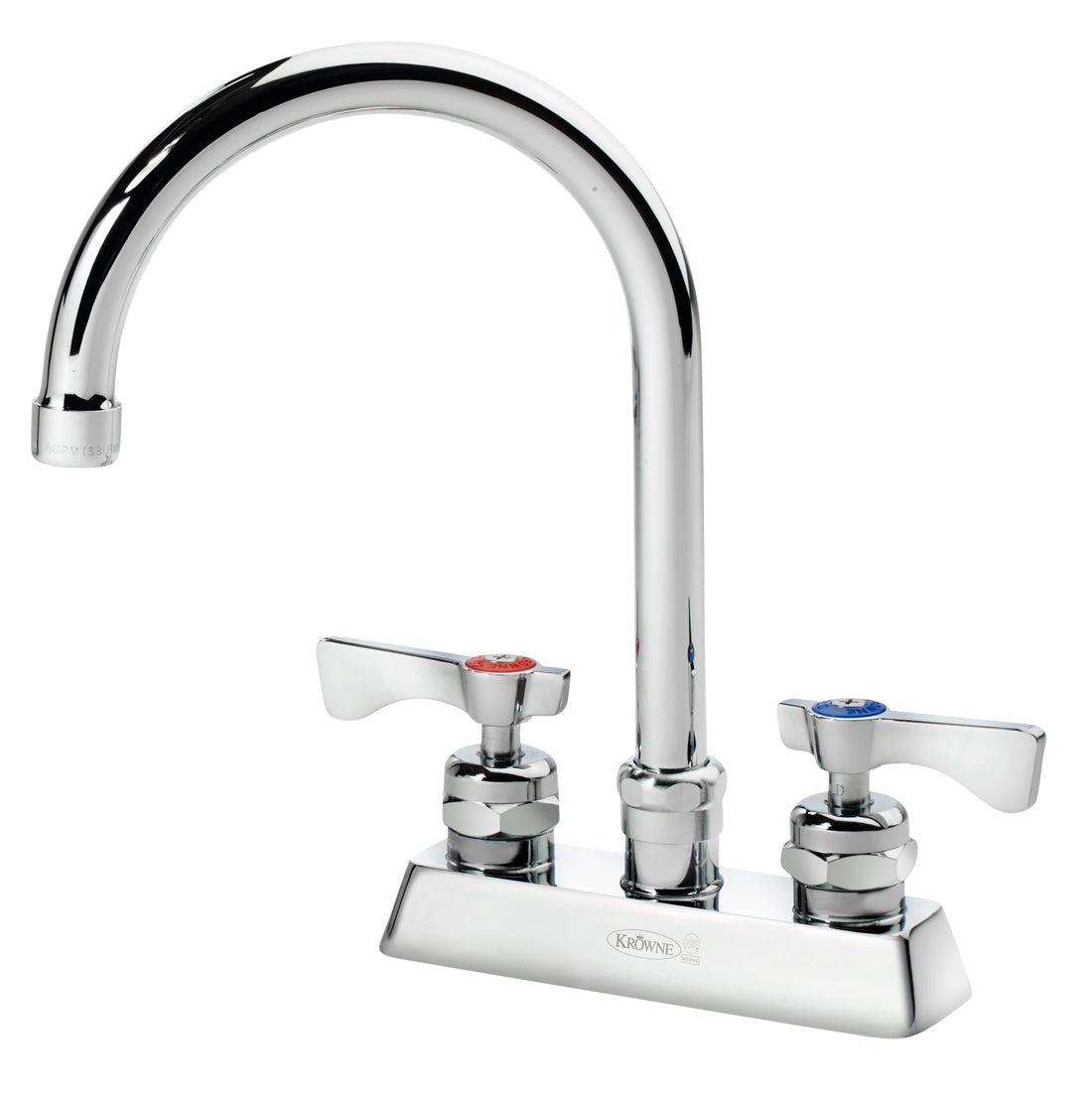 Krowne 15 - 301L, Royal Series 4" Center Deck Mount Faucet with 6" Wide Gooseneck Spout