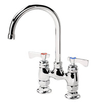 Krowne 15 - 401L, Royal Series 4" Center Raised Deck Mount Faucet with 6" Wide Gooseneck Spout