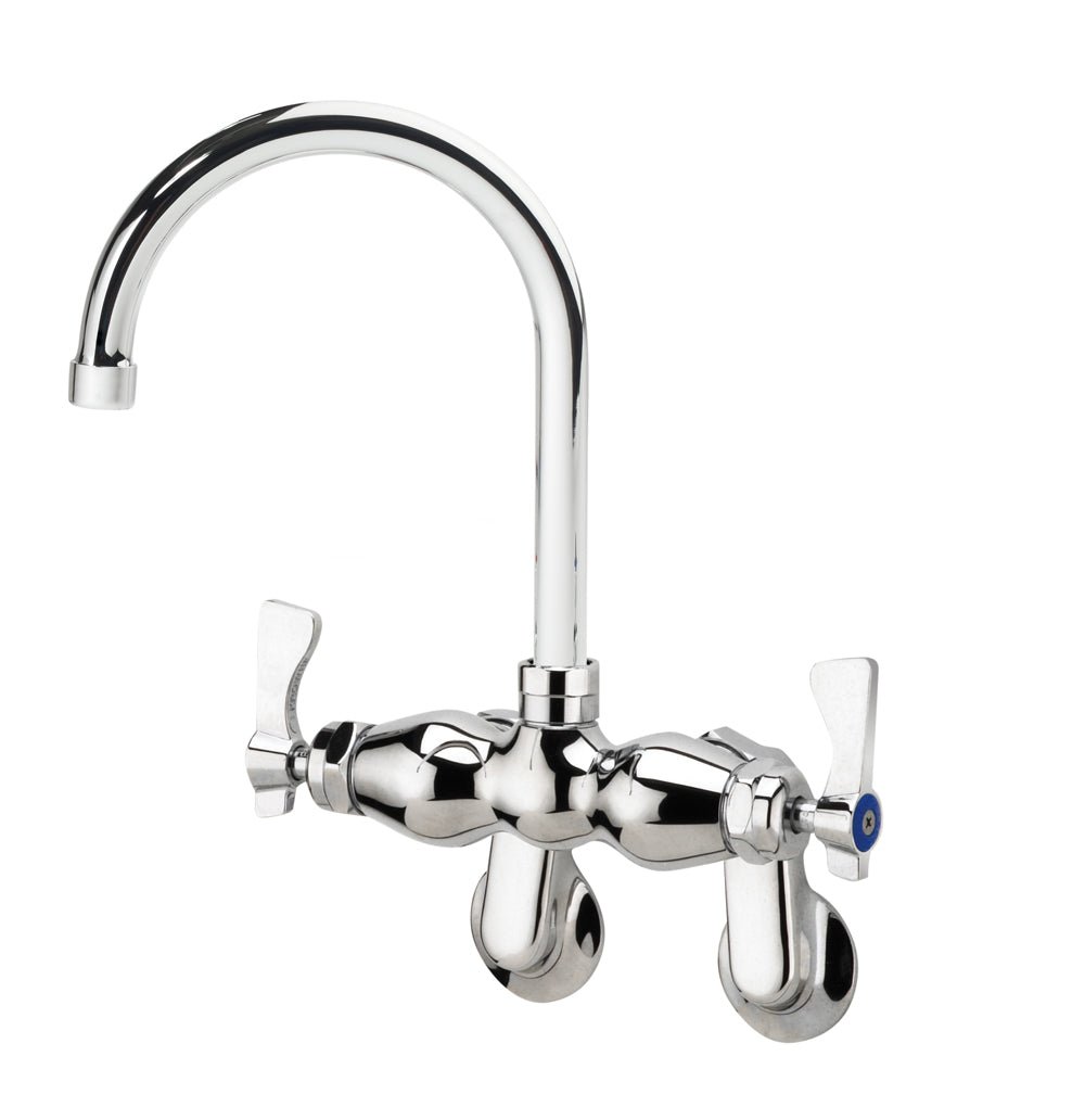 Krowne 15 - 601L, Royal Series Adjustable Center Wall Mount Faucet with 6" Wide Gooseneck Spout