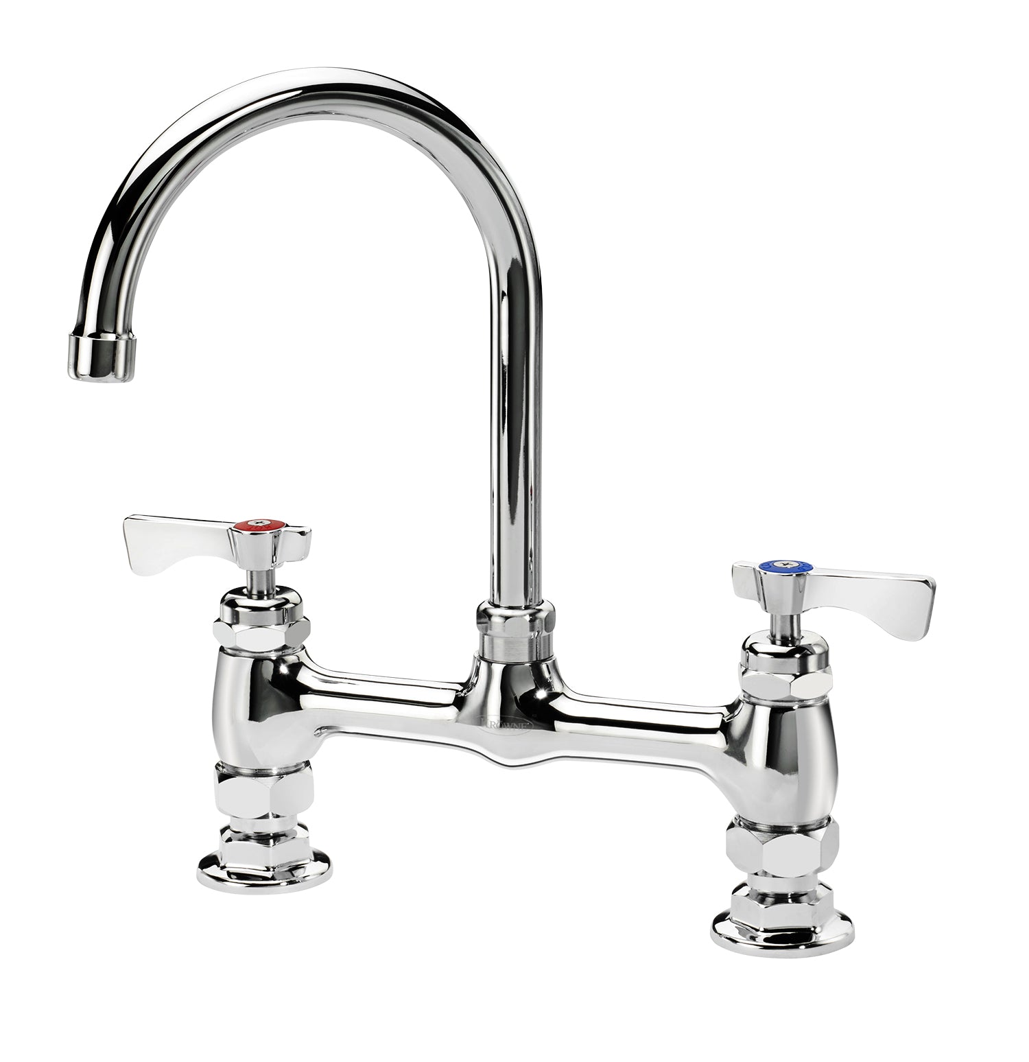 Krowne 15 - 801L, Royal Series 8" Center Raised Deck Mount Faucet with 6" Wide Gooseneck Spout