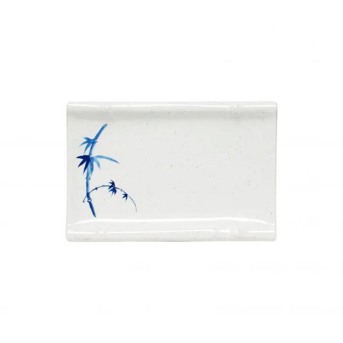 Thunder Group 1503BB, 6 3/4" X 4 1/2" BAMBOO PLATE, BLUE BAMBOO, Melamine, NSF, Case Pack of 12