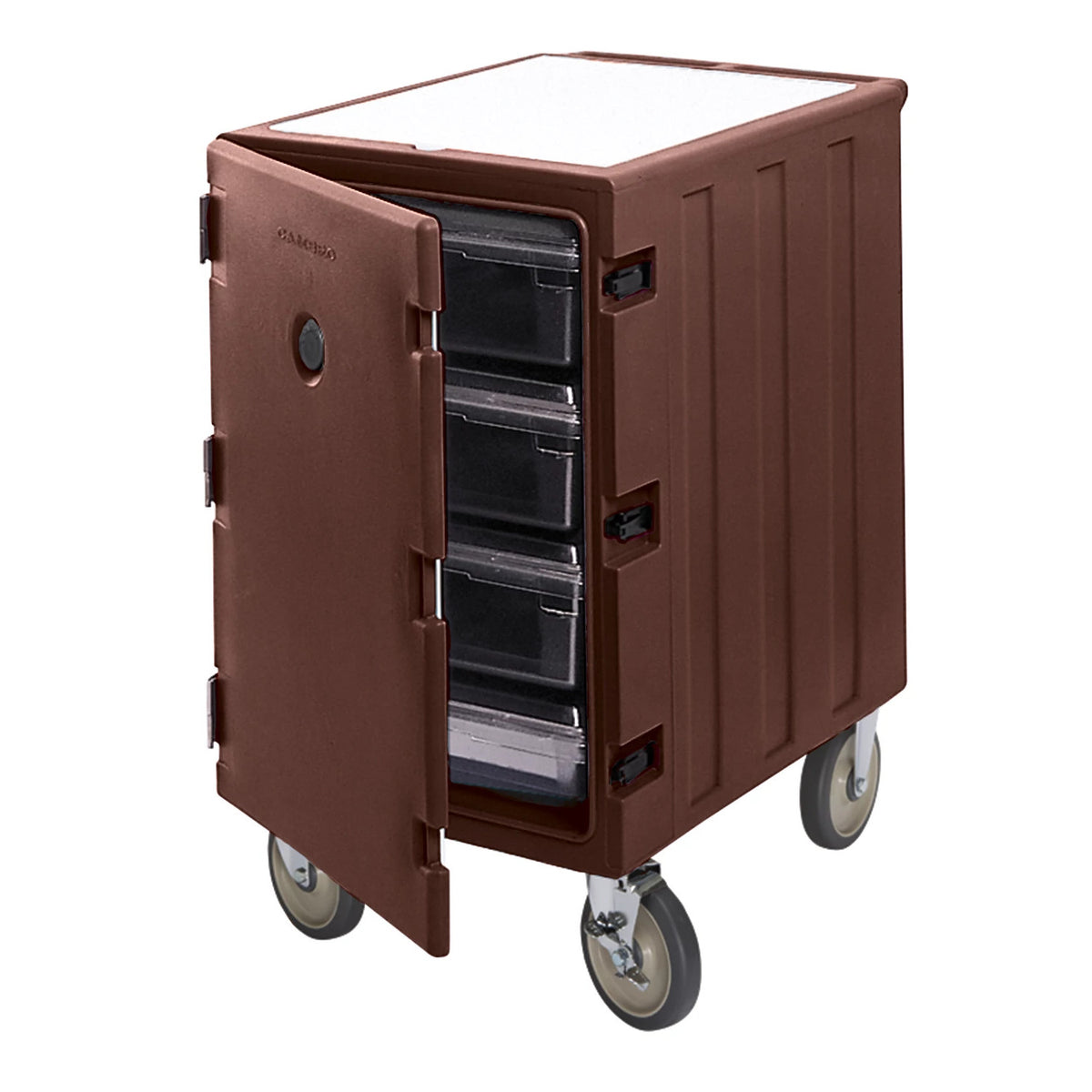 Cambro 1826LBC131 Insulated Low Camcart For Food Storage Boxes, Holds 3 each 18" x 26" - Dark Brown