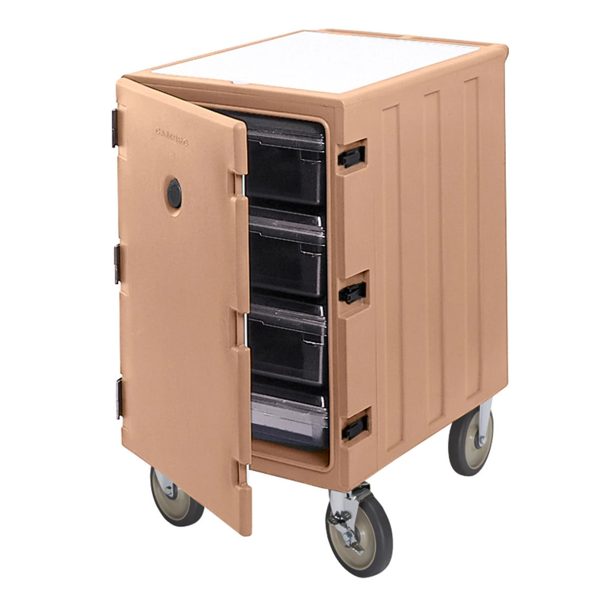 Cambro 1826LBC157 Insulated Low Camcart For Food Storage Boxes, Holds 3 each 18" x 26" - Coffee Beige