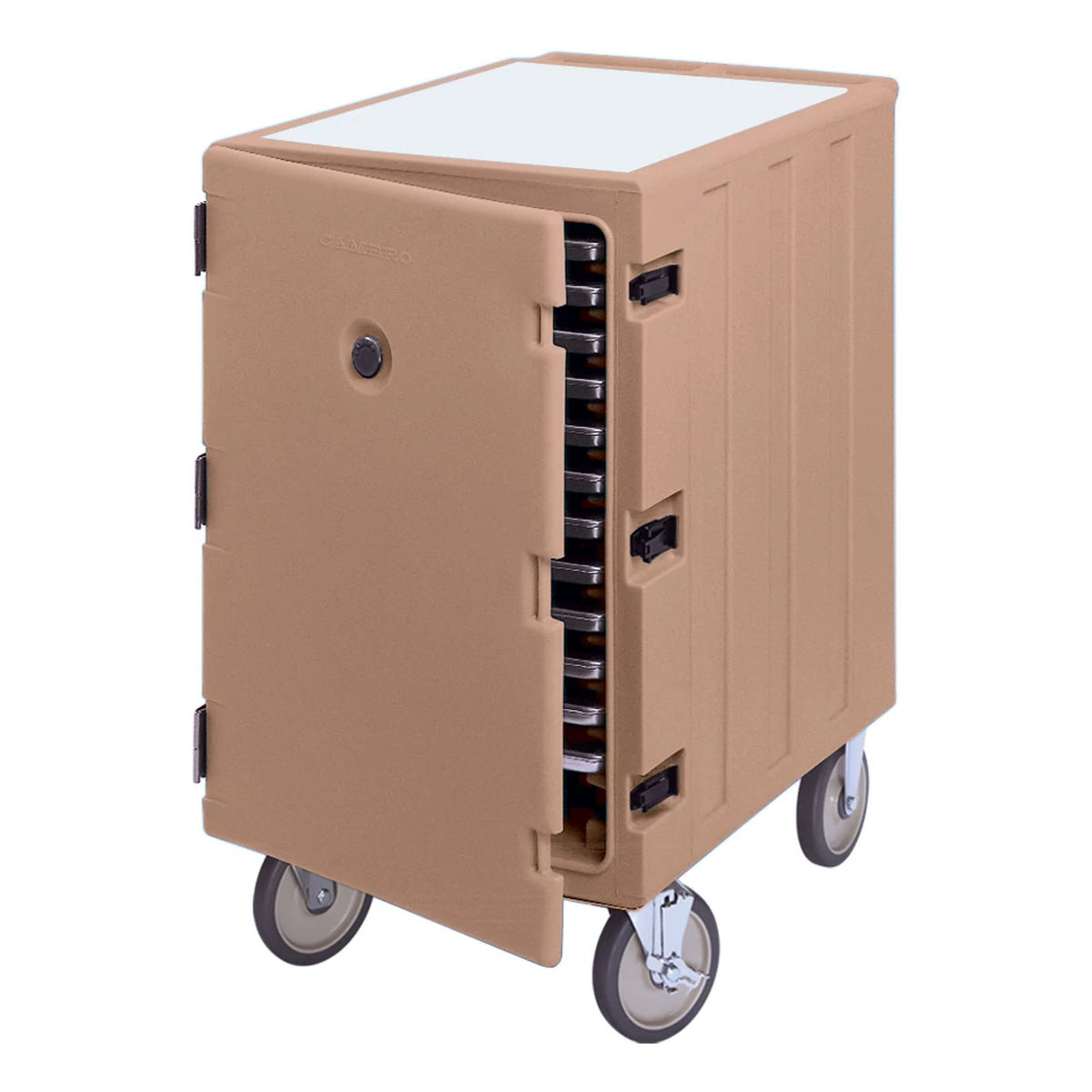 Cambro 1826LTC157 Insulated Low Camcart For Trays and Sheet Pans, Holds 13 each 18" x 26" - Coffee Beige
