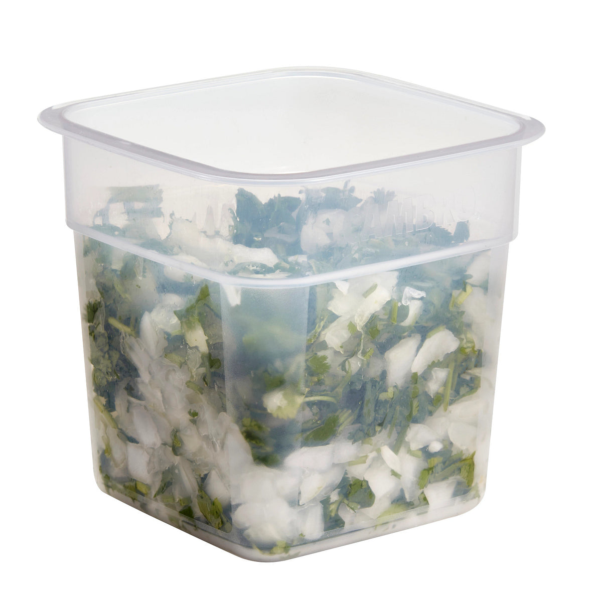 Cambro 1SFSPROPP190 FreshPro CamSquares Mini Food Storage Container, 1 qt., Translucent - Translucent
