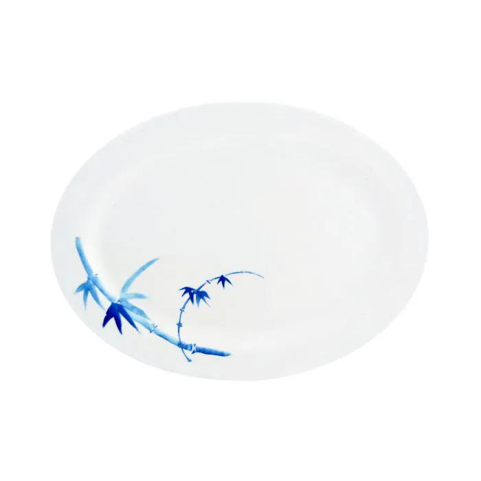 Thunder Group 2009BB, 9" X 6 5/8" PLATTER, BLUE BAMBOO, Melamine, NSF, Case Pack of 12