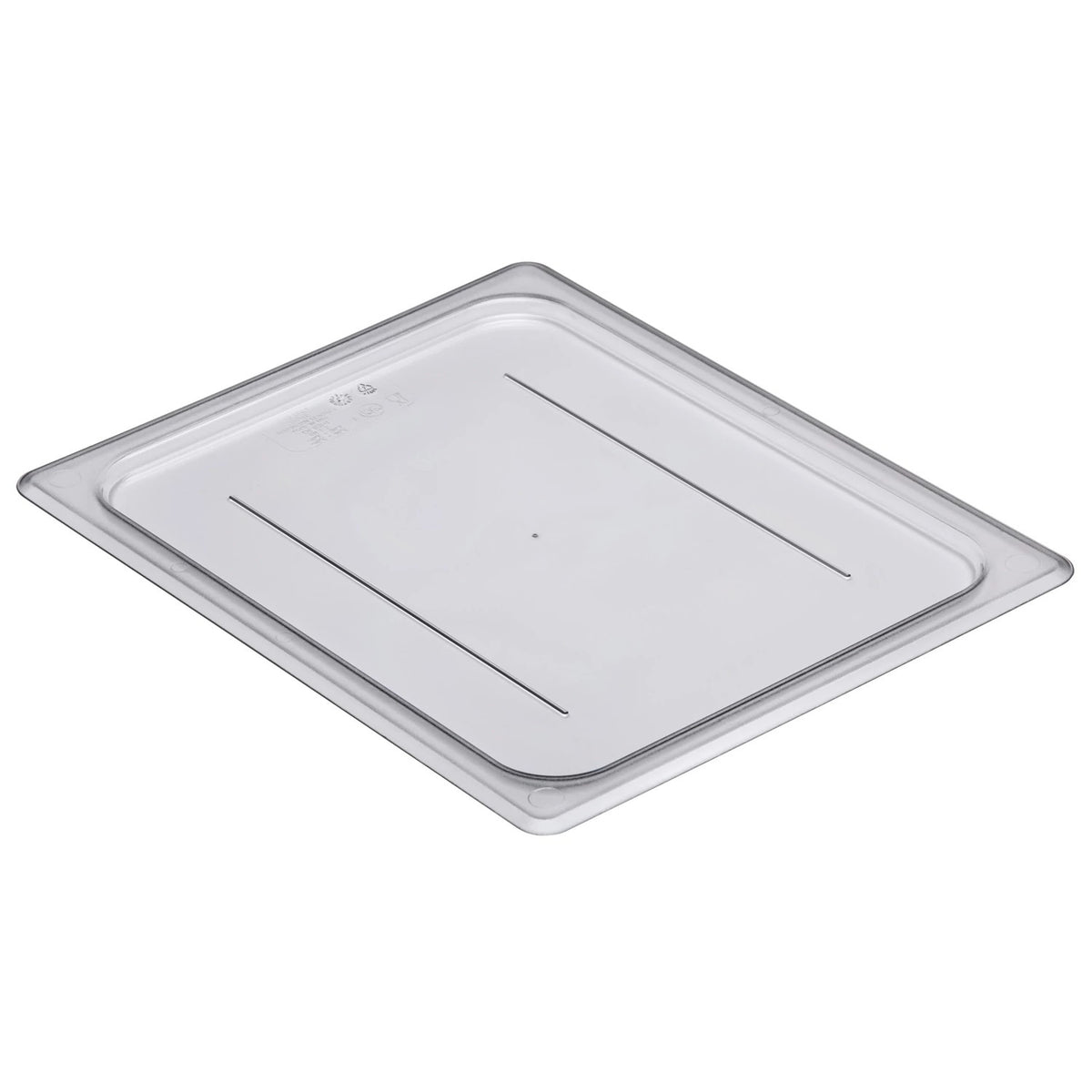 Cambro 20CWC135 Camwear Half Size Food Pan Flat Cover, 12 3/4" x 10 7/16" - Clear