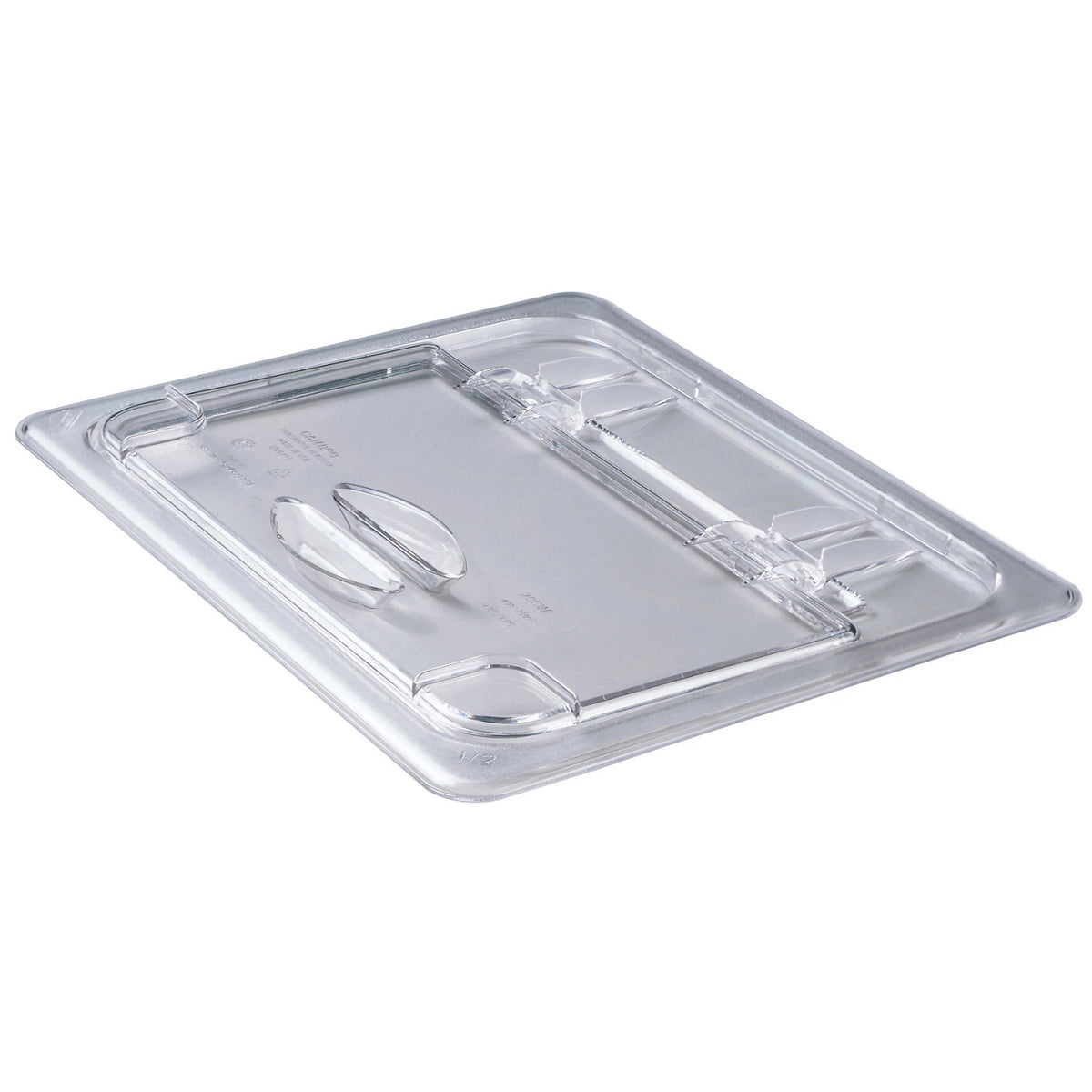 Cambro 20CWL135 Camwear Half Size FlipLid, Solid, 12 3/4" x 10 7/16" - Clear
