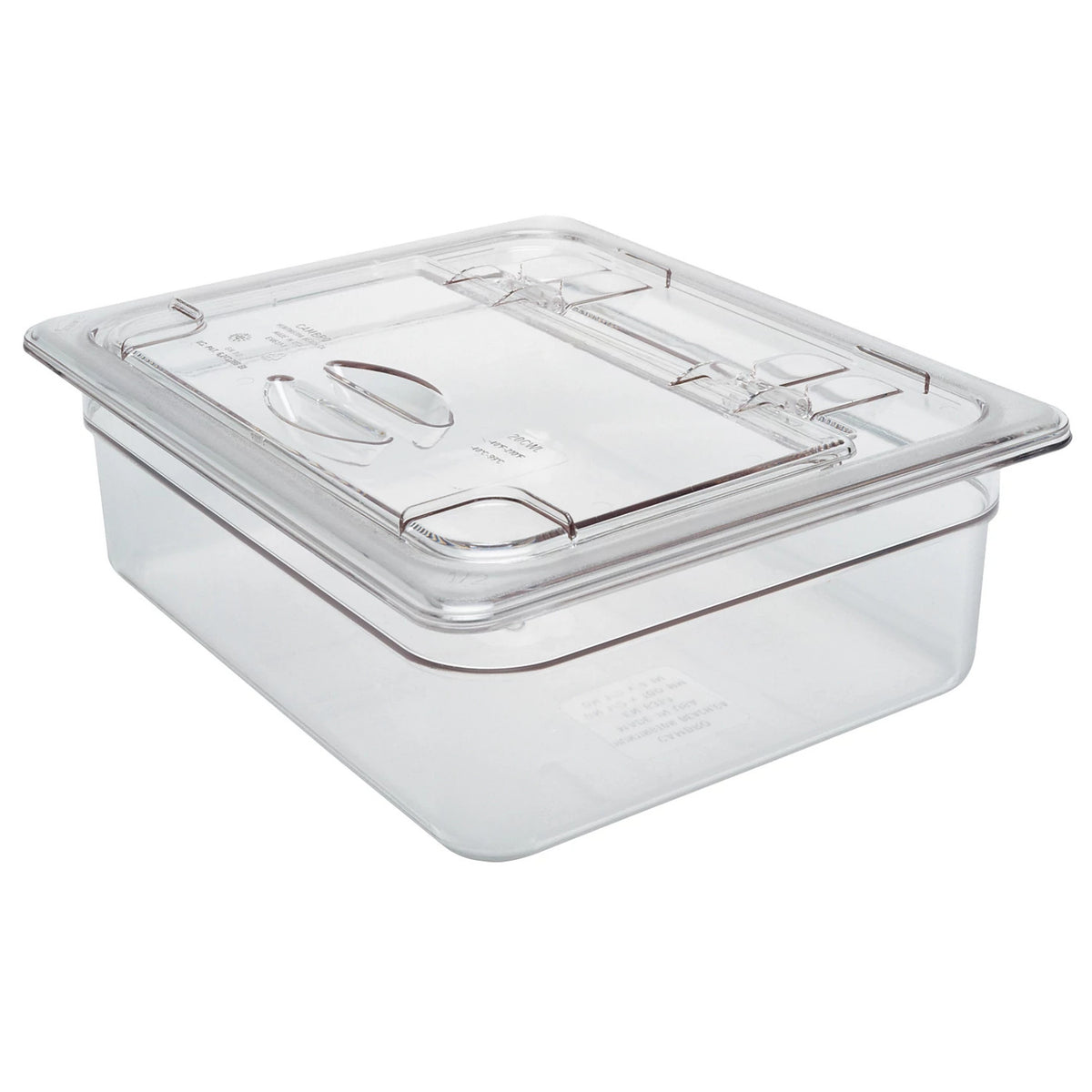 Cambro 20CWL135 Camwear Half Size FlipLid, Solid, 12 3/4" x 10 7/16" - Clear