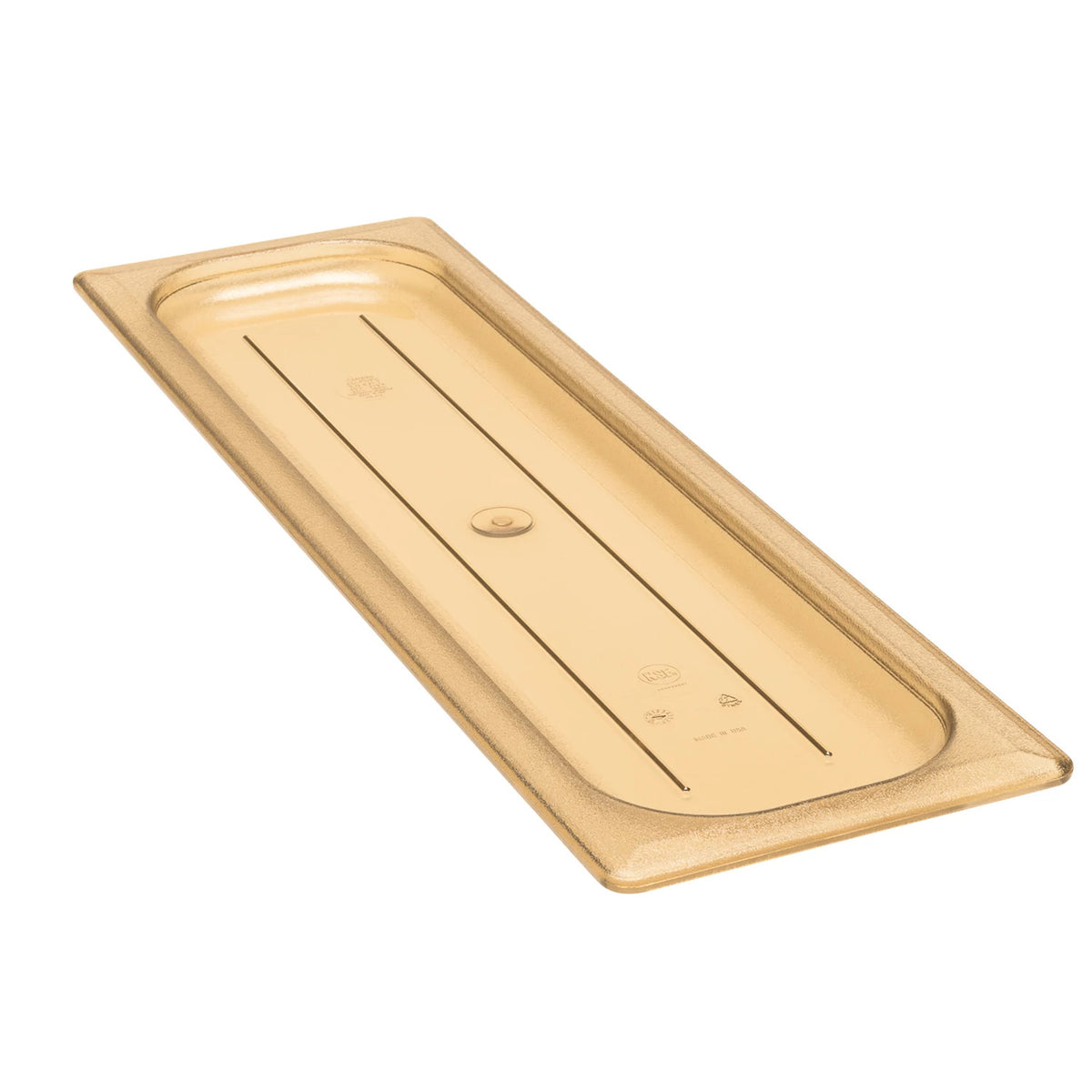 Cambro 20LPHPC150 H-Pan High Heat Flat Cover, Half Size Long Food Pan Lid - Amber