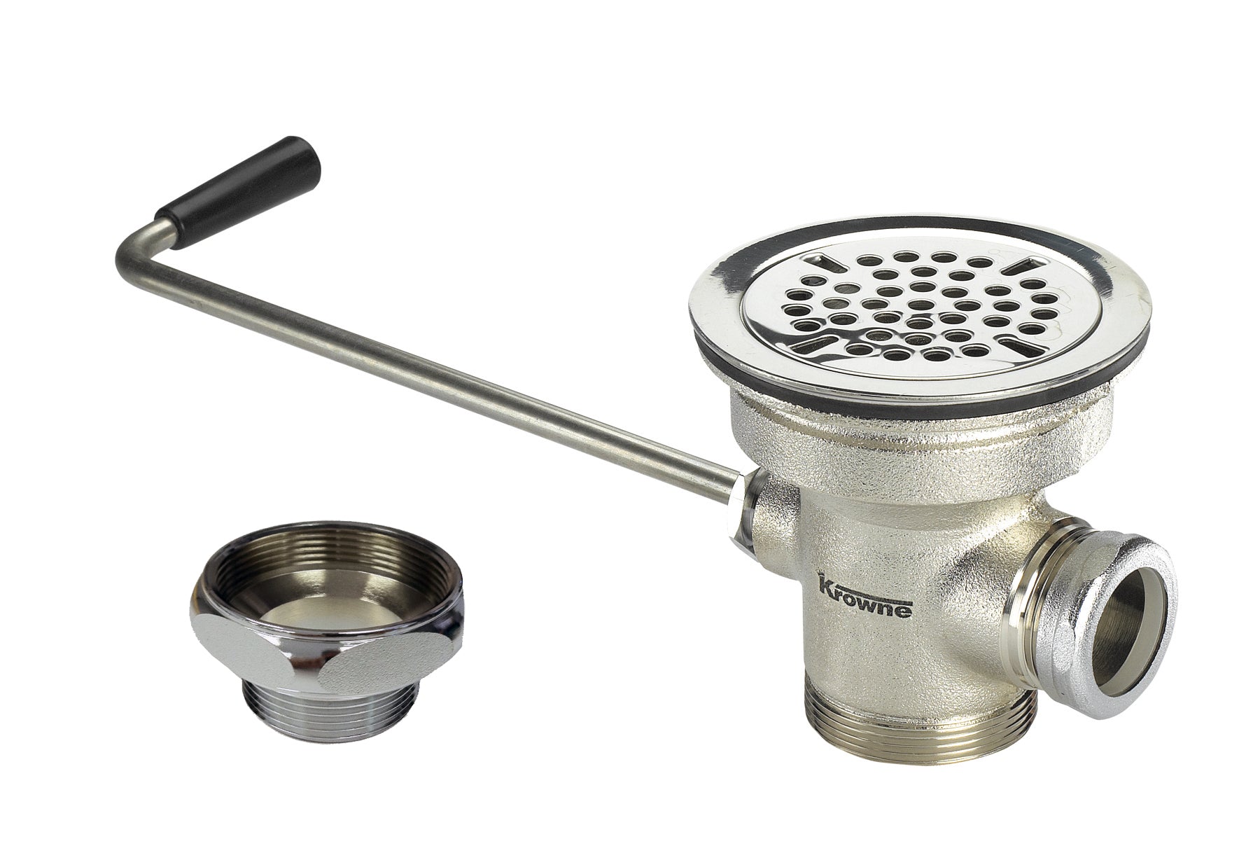 Krowne 22‐201, Royal Series 3" Twist Waste Drain with 1 - 1/4" Overflow Outlet - No Adaptor