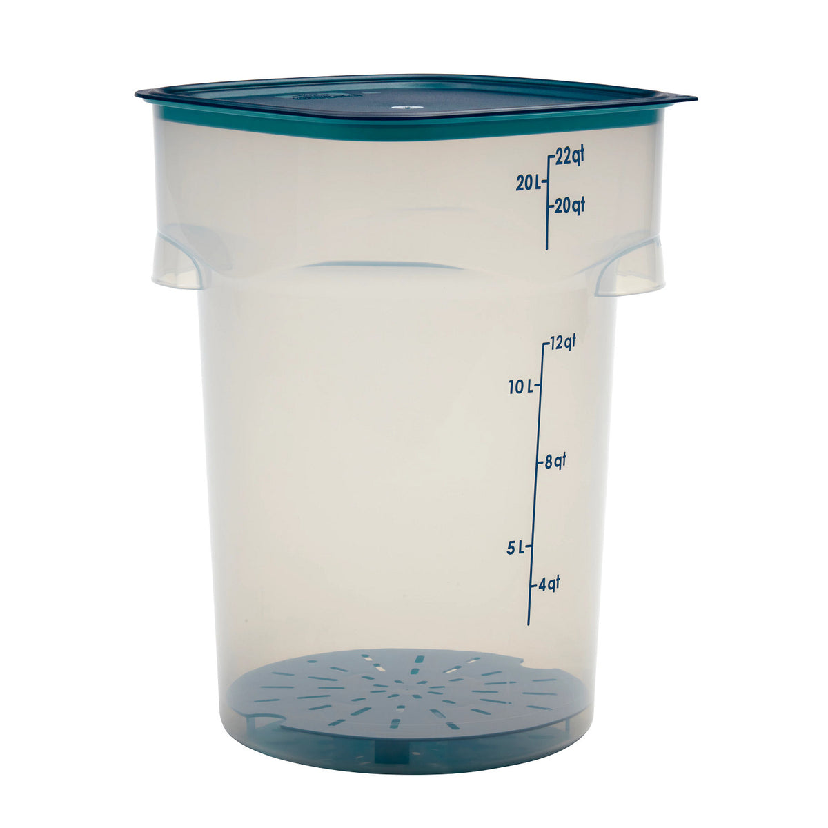 Cambro 22RFSPROPP190 FreshPro CamRounds Round Food Storage Container, 22 qt., Translucent - Translucent