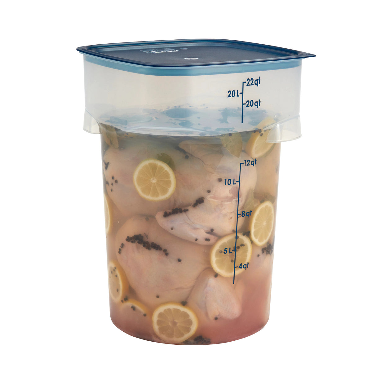 Cambro 22RFSPROPP190 FreshPro CamRounds Round Food Storage Container, 22 qt., Translucent - Translucent