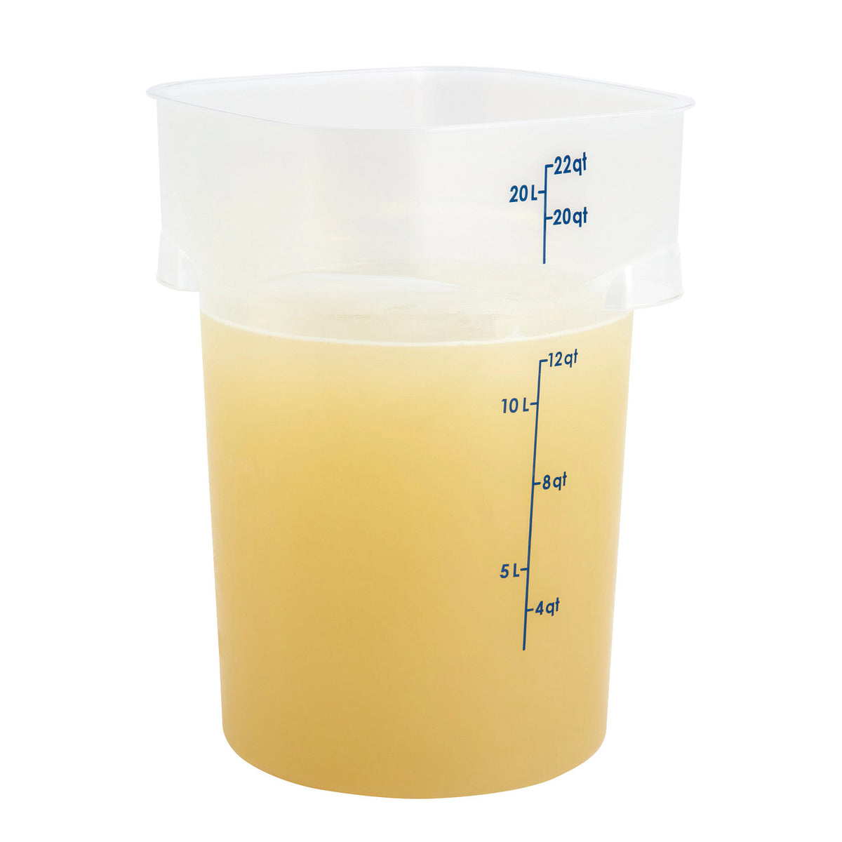 Cambro 22RFSPROPP190 FreshPro CamRounds Round Food Storage Container, 22 qt., Translucent - Translucent