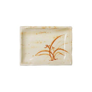 Thunder Group 2406, 8 OZ, 6 1/4" X 4 3/4" WAVE RECTANGULAR PLATE, GOLD ORCHID, Melamine, NSF, Case Pack of 12
