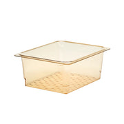 Cambro 25CLRHP150 H-Pan High Heat Half Size Colander Pan, 5" Deep - Amber